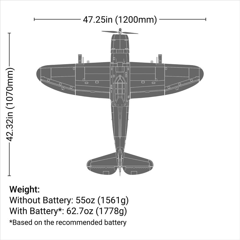 P-47 Razorback 1.2m BNF Basic with AS3X & SAFE Select