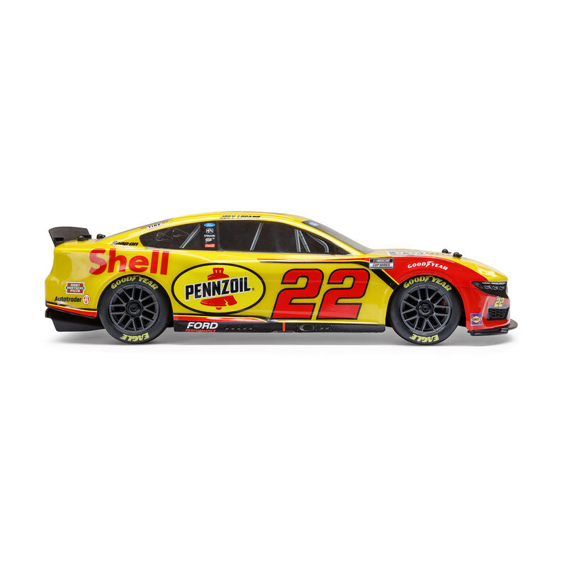 1/12 NASCAR RC Racecar Joey Logano No. 22 Shell 2025 Ford Mustang 2S AWD RTR Brushed On-Road (Battery & Charger Included)
