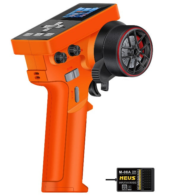 MEUS Racing ME-8B RC Transmitter 8CH 2.4GHz & M-08A Receiver for 1/8 1/10 1/18 1/24 TRX4 SCX10 TRX4M SCX24 RC Models ME-8B