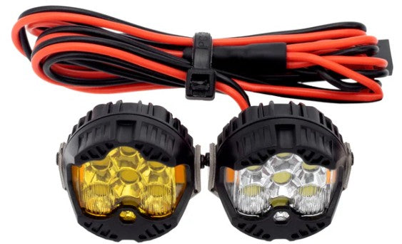 MEUS Racing RC Car LED Lights Bumper & Roof Lights with AXU Controller for 1/10 & 1/8 - 2 round lights