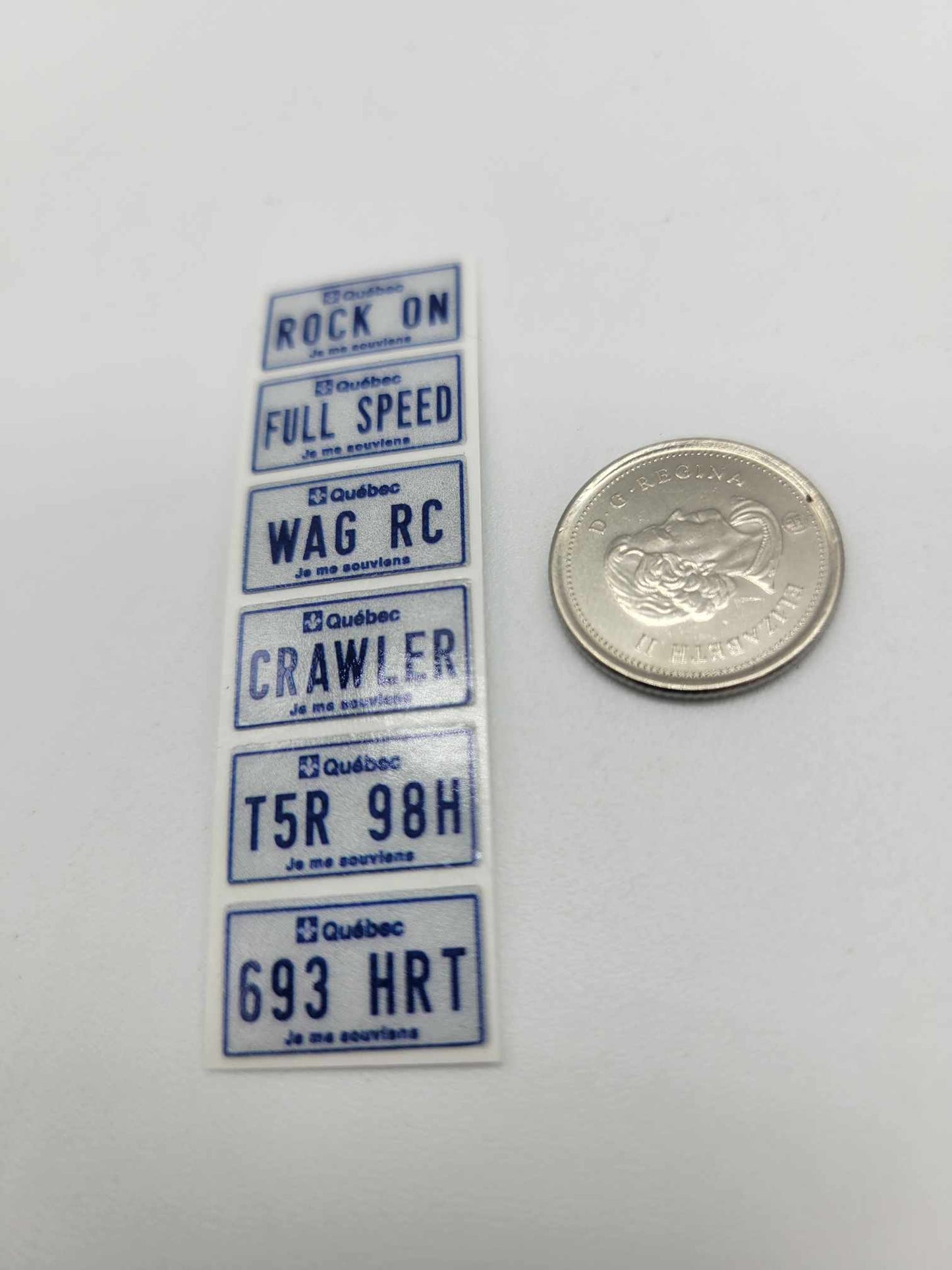 Ensemble de (6) plaques »Scale » 1/18 OU 1/24 Québec