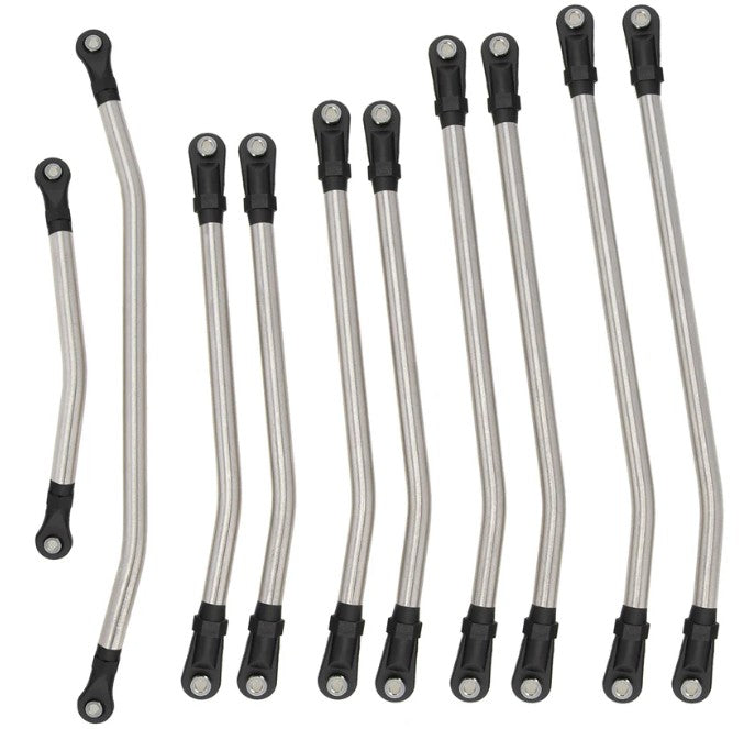 MEUS Racing 1/10 Stainless Steel Links 313mm Wheelbase Linkage Set for Axial SCX10 II 90046 90047 90035
