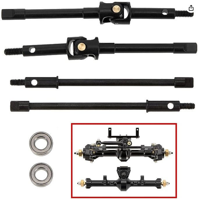 MEUS Racing Universal Joint Drive Shaft 49MM Cross Knot CVD Drive Kit for SCX24 Stock Straight Axles C10 JEEP set