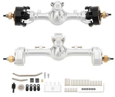 MEUS Racing Mullet Setup SCX24 Metal V2 Isokinetic Front Axle & Portal Rear Axle for Axial 1/24 SCX24 RC Crawler set