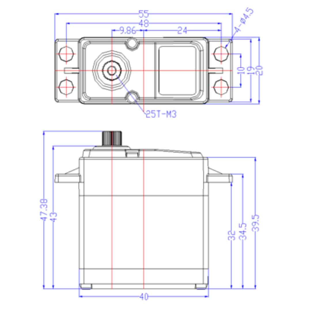 Servo 35Kg waterproof/metal gear