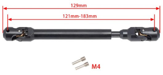 Meus Racing Internal Spline Universal Drive Shaft for 1/10 - 129mm