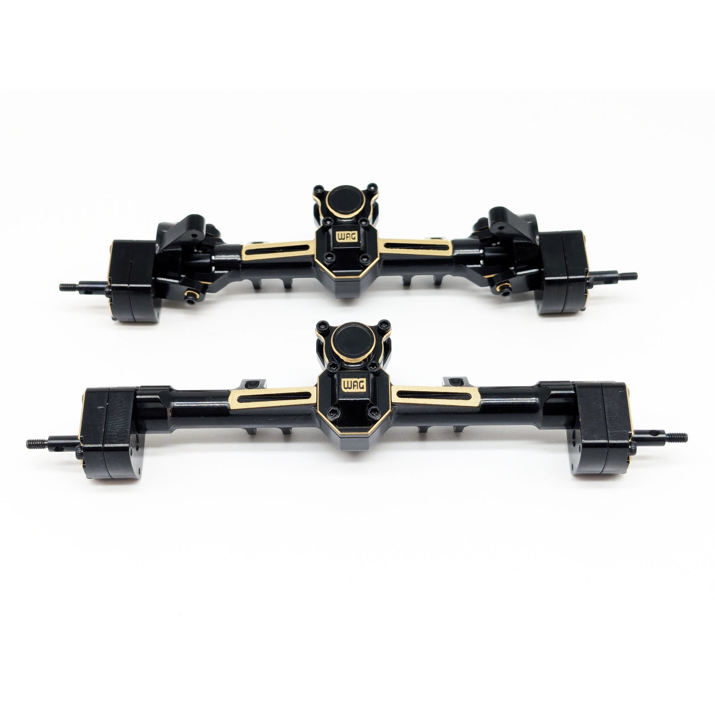 Complete front and rear axles for SCX24 in Brass