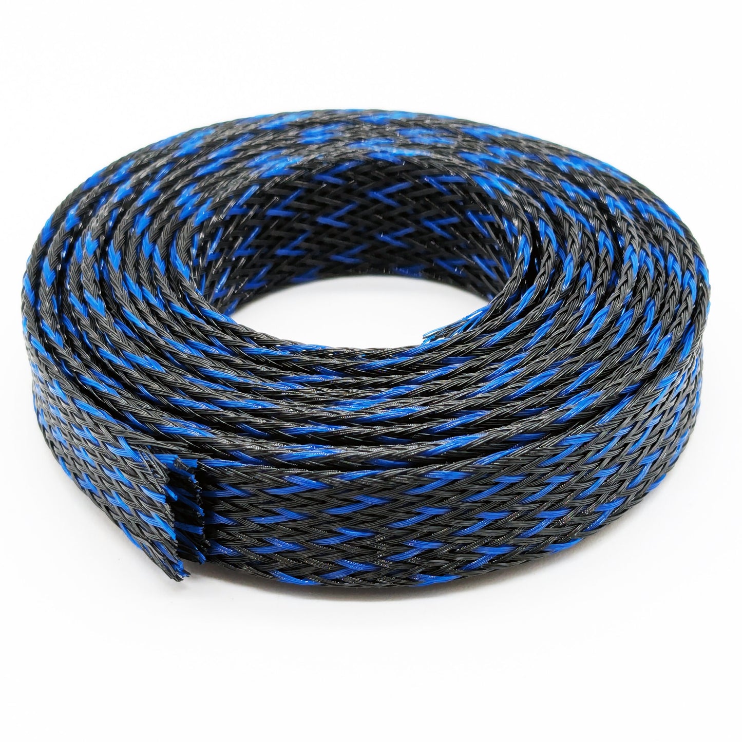 Braided Cable Sleeving 13mm x 2.1m black/blue