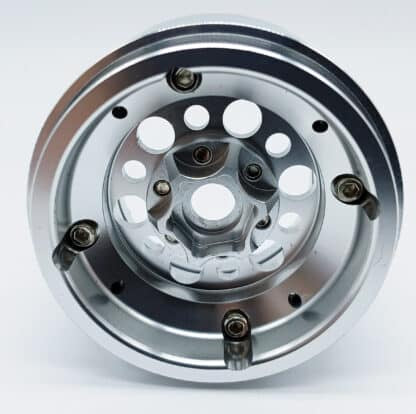 Set of (2) 1.9″ aluminium Beadlock wheels silver/black