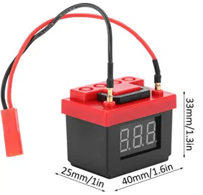 Battery simulation with voltage alarm Black and Red 1/10