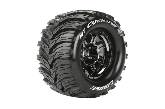 Louise Tires & Wheels 3.8" 1/8 MT-Cyclone Sport Black Chrome 1/2" offset HEX 17mm Belted (MFT) (2)