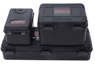 Set of (3) 1/10 plastic storage boxes in different sizes
