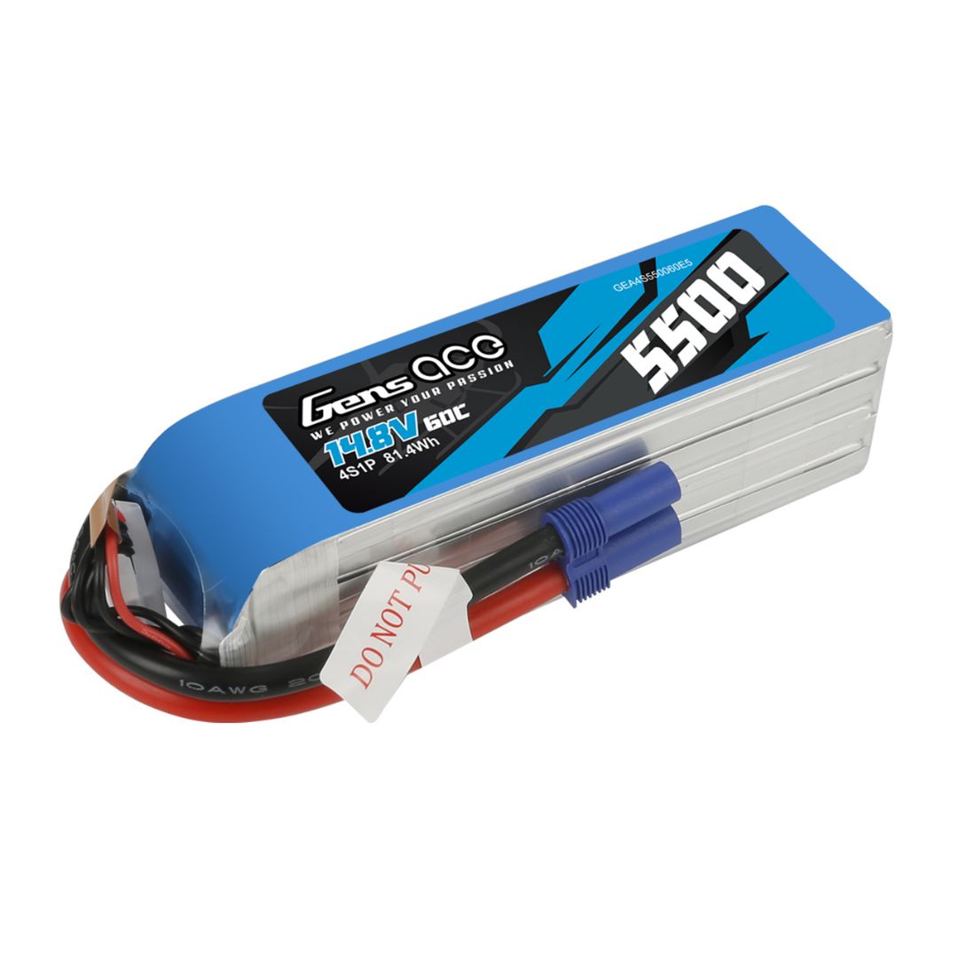 Gens Ace 4S 5500mAh 60C LiPo Batetry - EC5 Plug