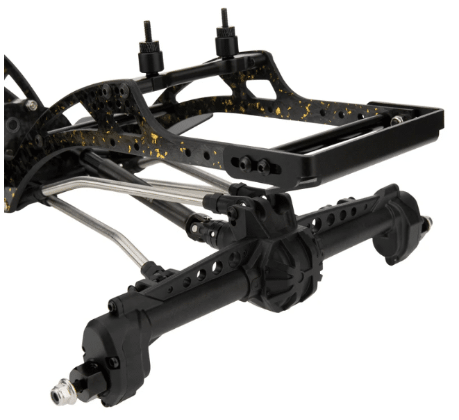 MEUS Racing RC LCG GOLD RUSH V2 Carbon Fiber Chassis & SCX10 Nylon Portal Axles & 313mm Links & Drive Shafts for 1/10 SCX10 Capra