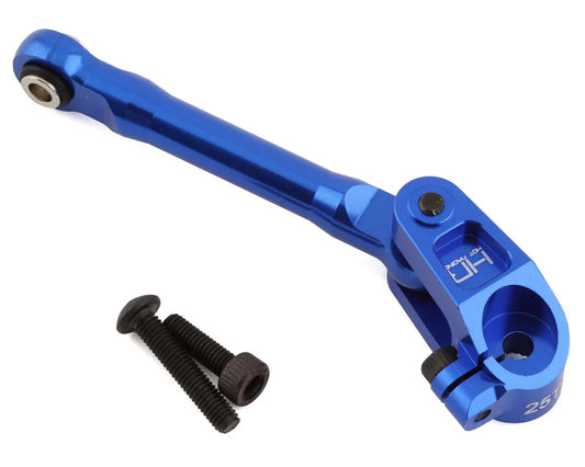 Hot Racing Aluminum Fixed Steering Link with 25T Servo Arm for Traxxas Maxx (Blue)