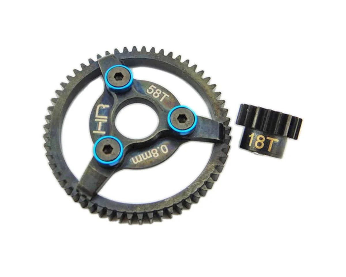 Hot Racing 32P Steel Pinion & Spur Gear Set 18T/58T For Slash, Rustler, Stampede, Bandit