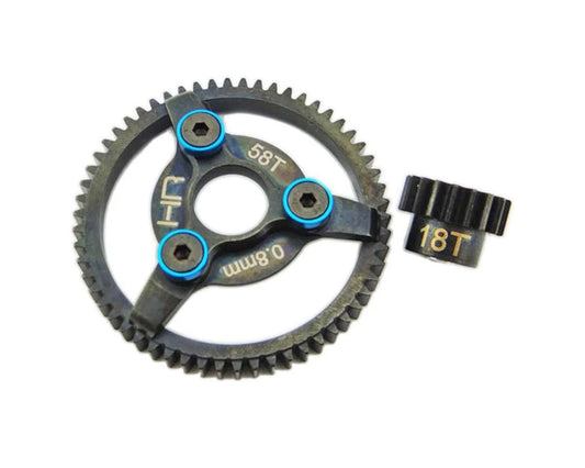 Hot Racing 32P Steel Pinion & Spur Gear Set 18T/58T For Slash, Rustler, Stampede, Bandit