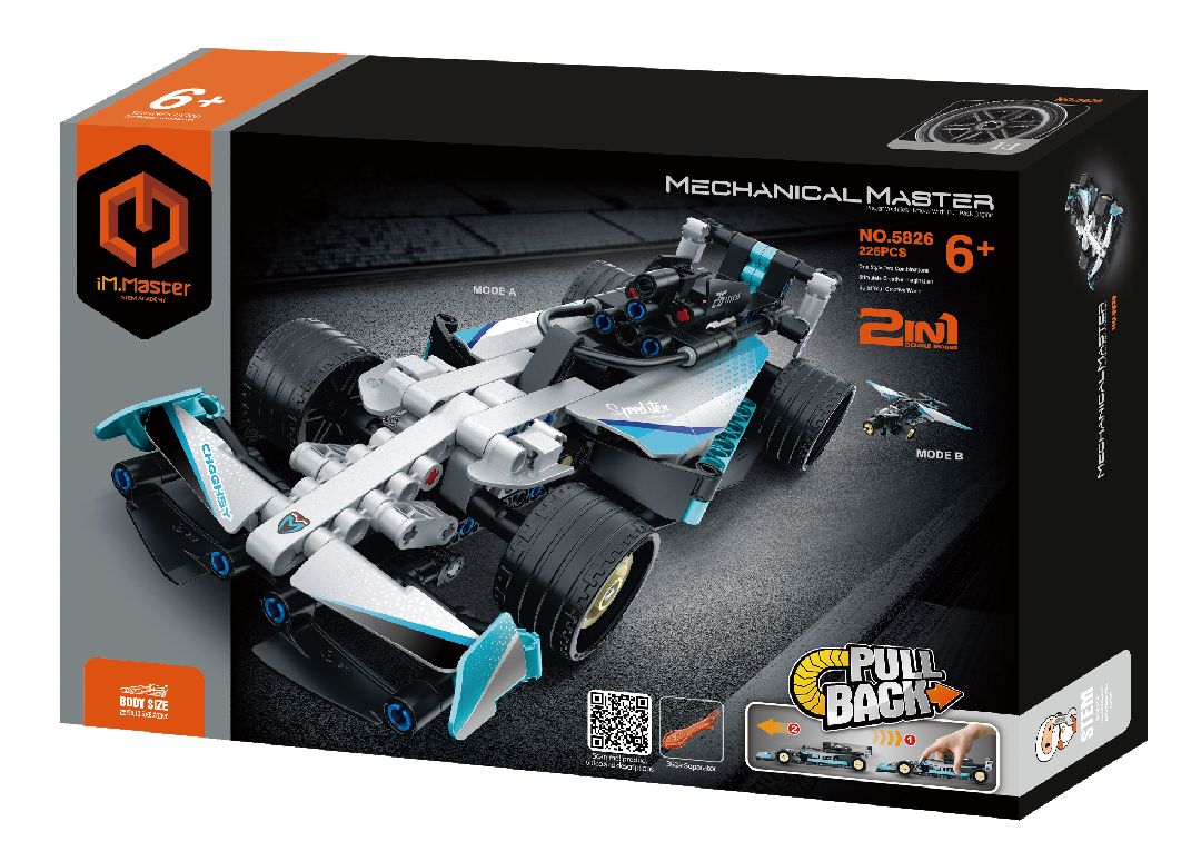 IM.Master - 5826 - 2 in 1 Pull Back Racing Car&High-wing Airplane