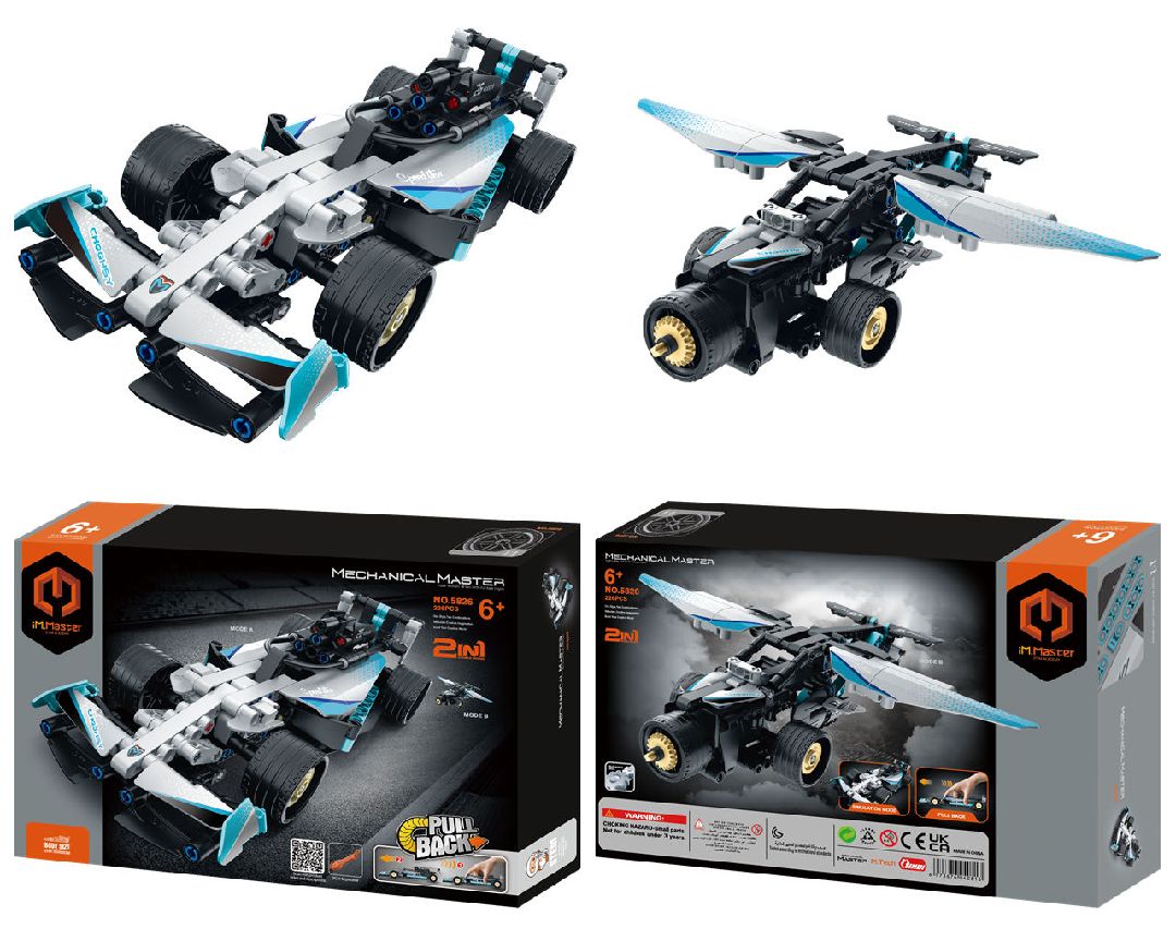 IM.Master - 5826 - 2 in 1 Pull Back Racing Car&High-wing Airplane