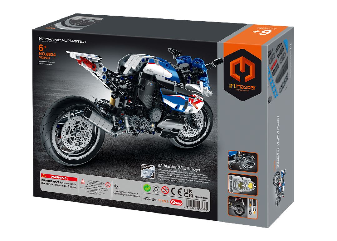 iM.Master - 6834 - Building Block Motorcycle - Blue/White