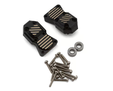 Injora Axial SCX24 Brass Differential Covers (Black) (10g ea) (2)