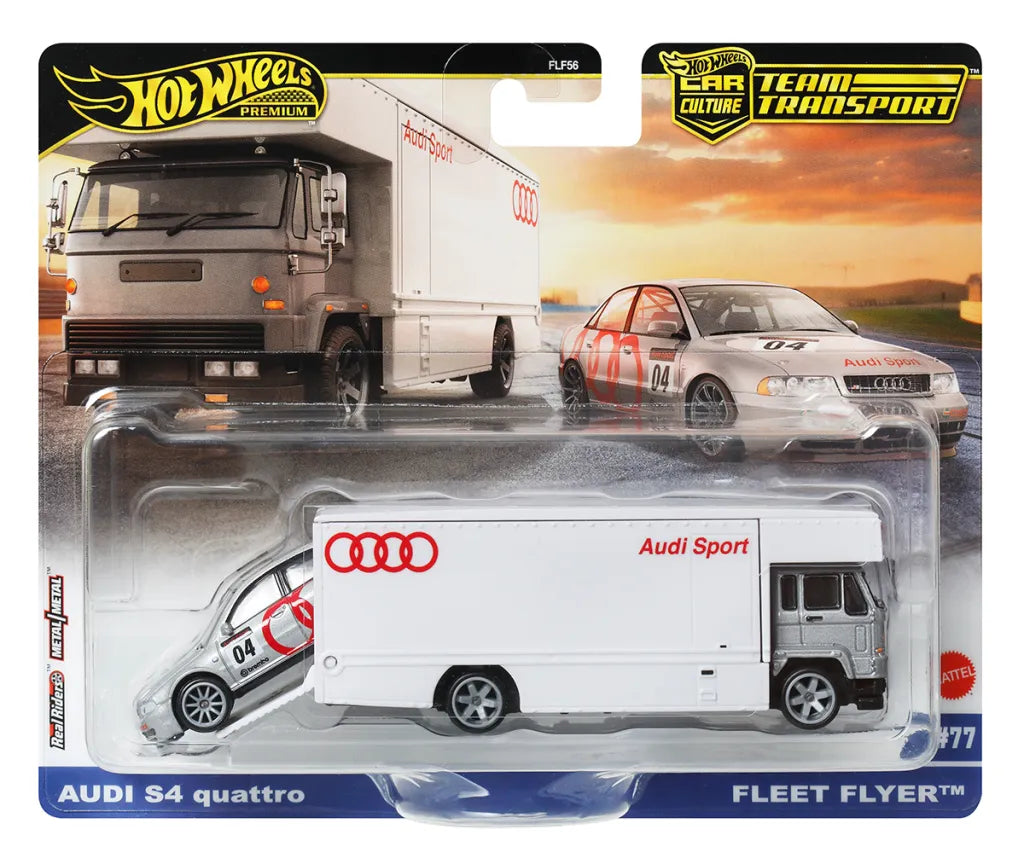 Hot Wheels Premium Team Transporters - Audi S4 Quattro & Fleet Flyer