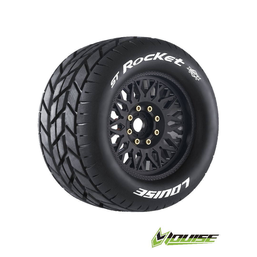 Louise R/C ST-Rocket 3.8" Removable Hex Black Whls 6.2" OD(2)
