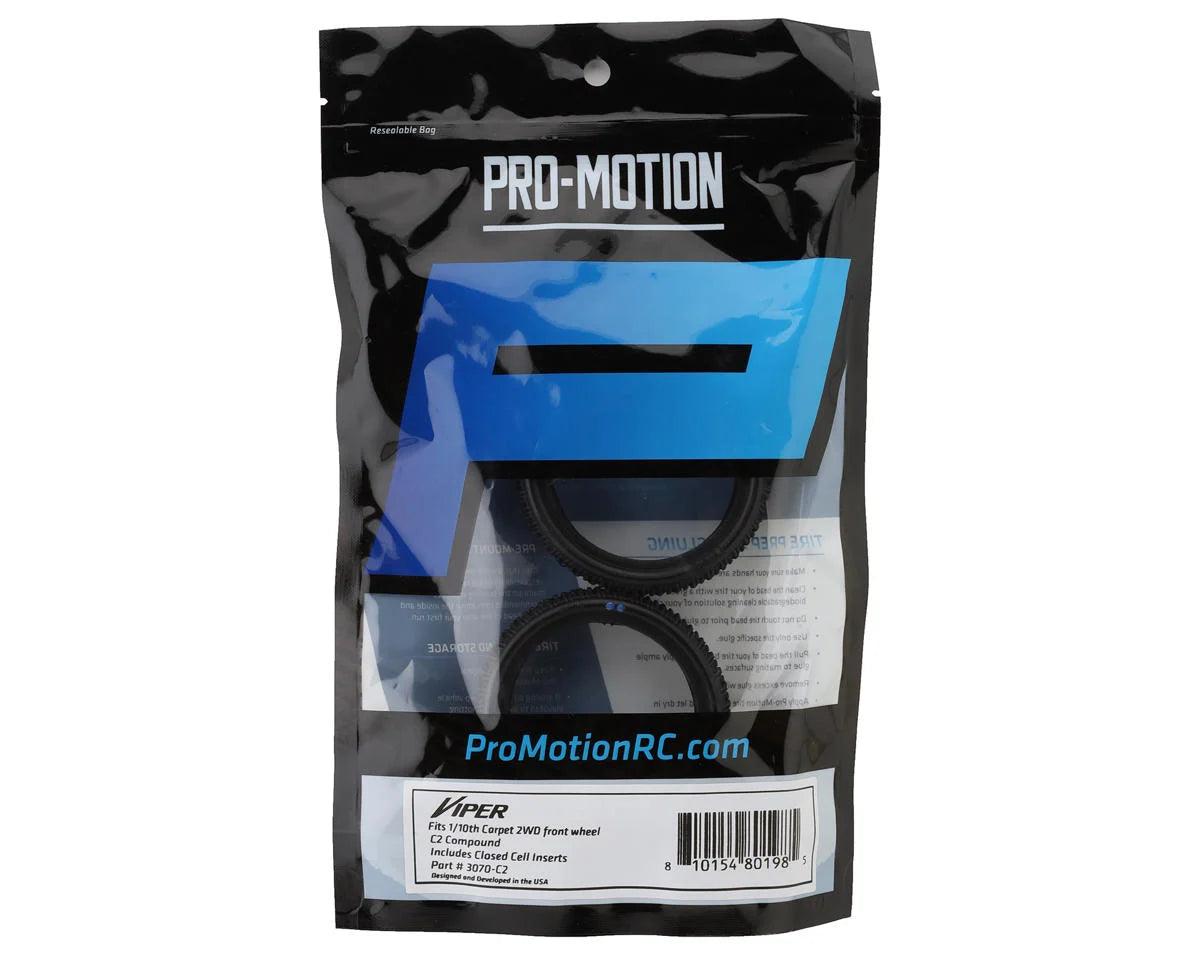 Pro-Motion Viper 2.2" Slim 2WD Front LP Carpet 1/10 Buggy Tire (2) (C2 Blue Medium/Hard)