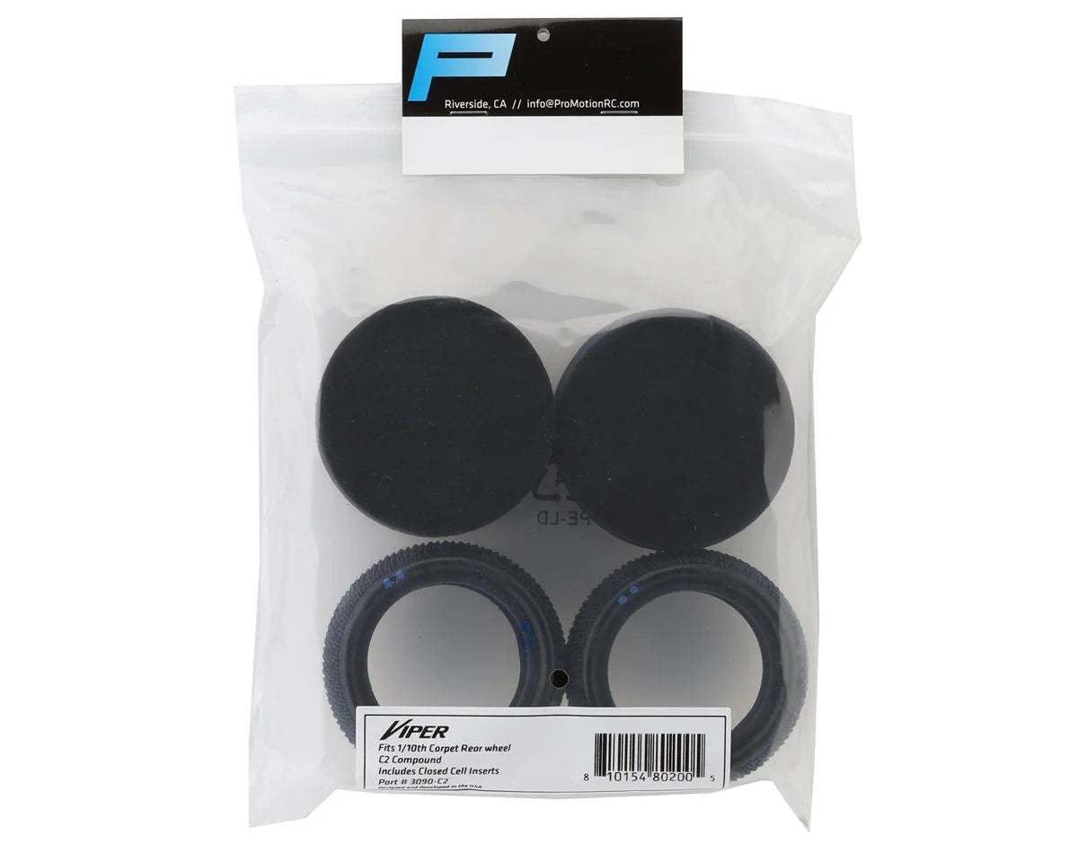 Pro-Motion Viper 2.2" Rear LP Carpet 1/10 Buggy Tire (2) (C2 Blue Medium/Hard)