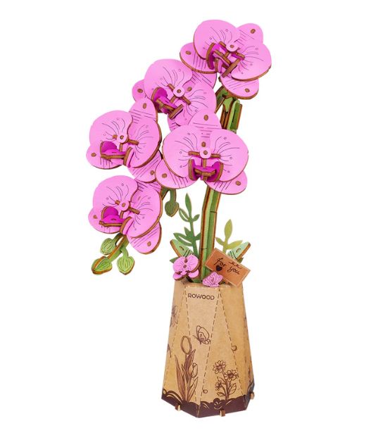Rowood Purple Moth Orchid 3D Wooden Puzzle