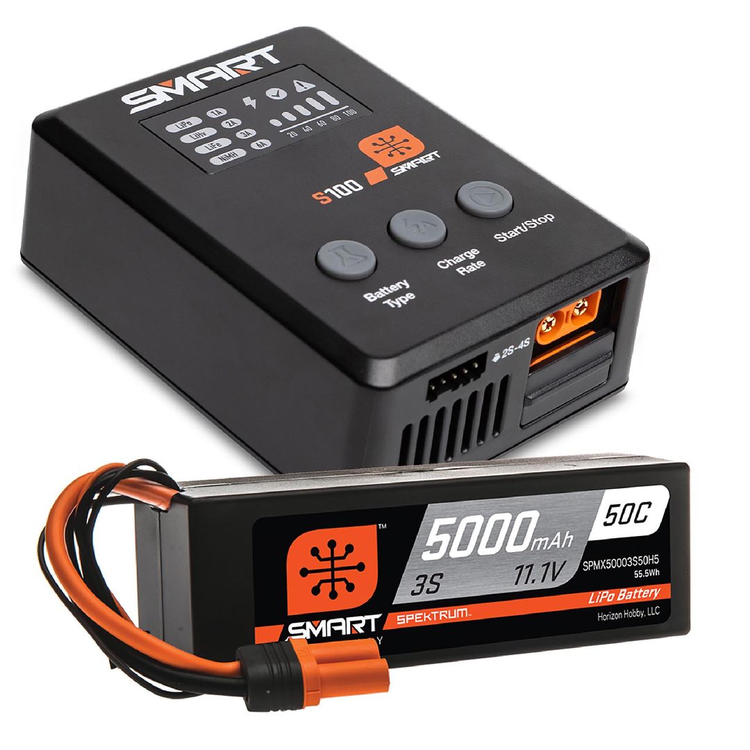 Spektrum Smart Powerstage 5000mAh 3S IC5 LiPo & S100 Charger
