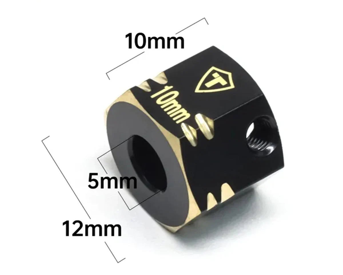 Treal Hobby Capra/SCX10 III 12mm Brass Extended Wheel Hex Adapters (4) (+10mm)