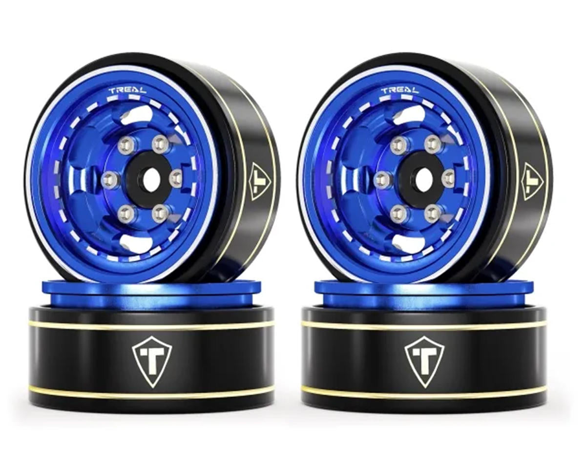 Treal Hobby Type H 1.0" Aluminum 6-Slot Beadlock Wheels (4) (28.4g)