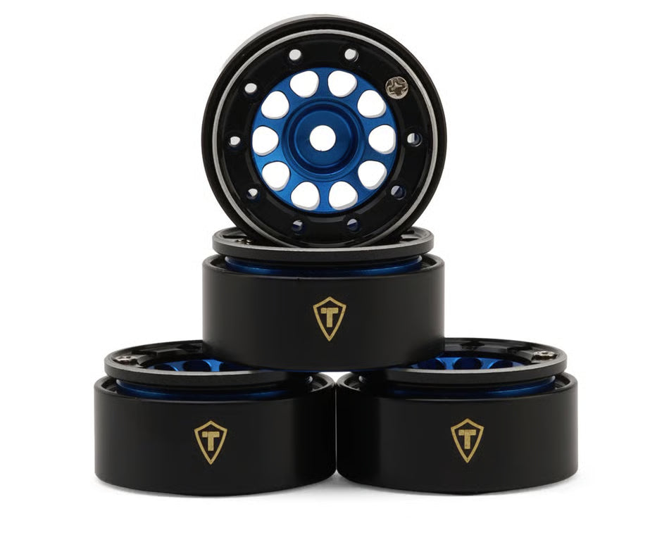 Treal Hobby Type E 0.7" Aluminum Micro Crawler Beadlock Wheels (4) (9.5g ea) w/Brass Rings