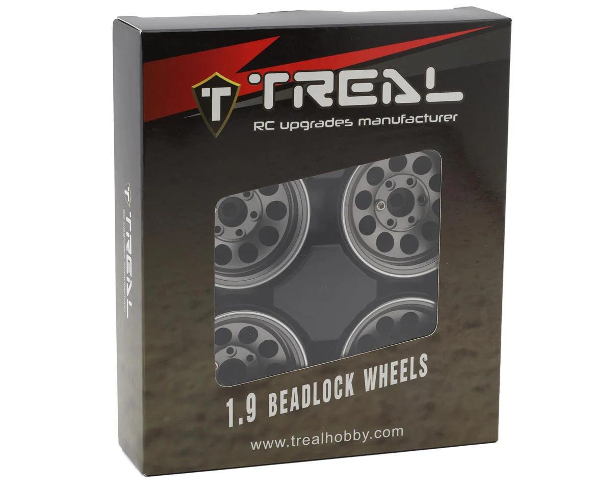 Treal Hobby Type F 1.9" 10-Hole Beadlock Wheels (Grey) (4)