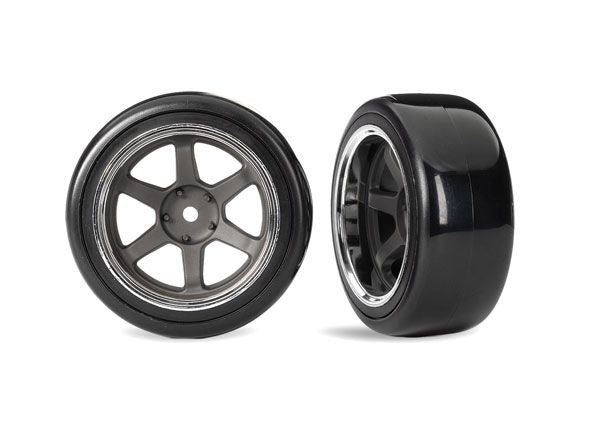 Traxxas T&W Six Spk Wheel Drift Tire Front - Smooth