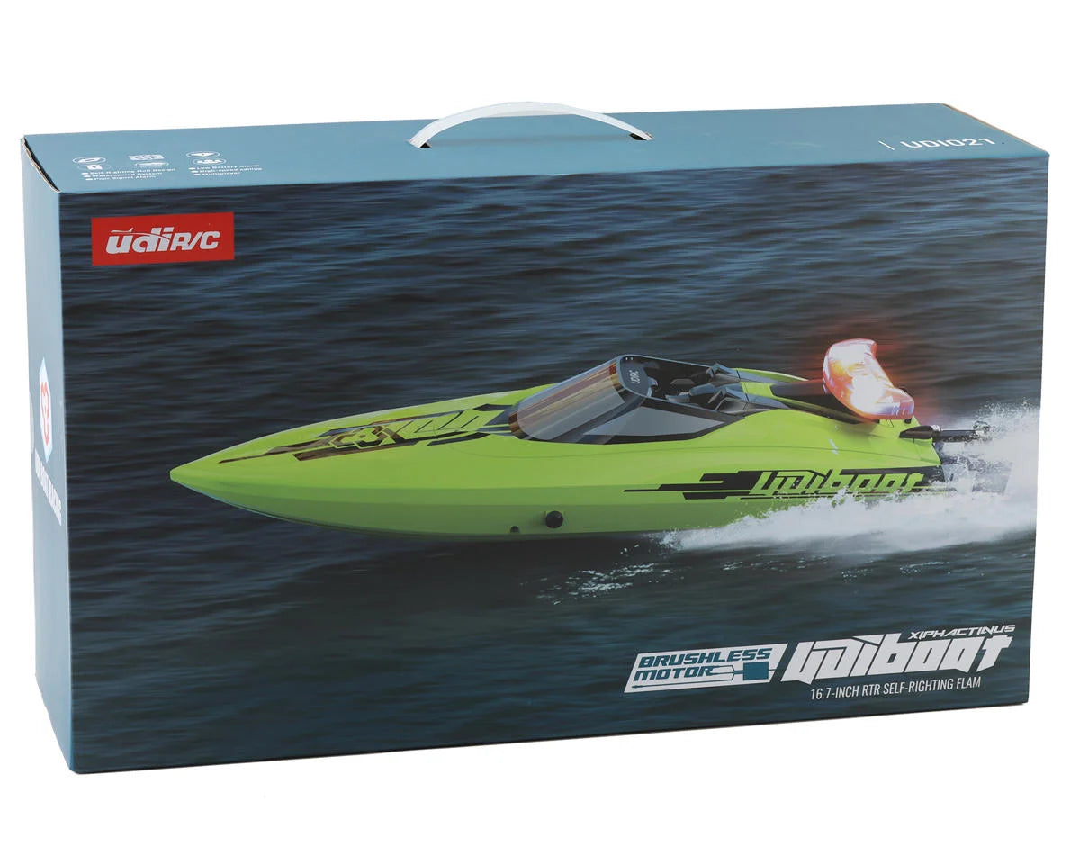 UDI RC Xiphactinus 17" High Speed Brushless Self-Righting RTR Electric Boat w/2.4GHz Radio, Battery & Charger