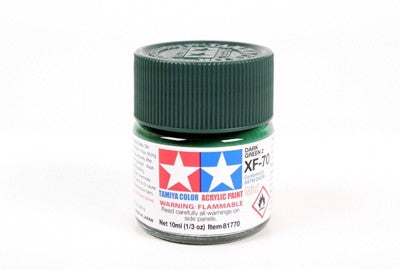 XF-70 Flat Dark Green 2 (INJ) Mini - Tamiya Acrylic Paint