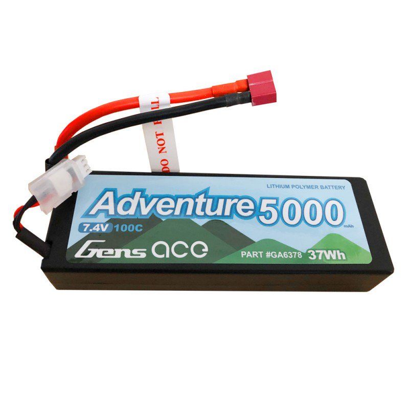 Gens Ace Adventure 5000mAh 7.4V 100C 2S1P Hard Case Lipo Battery