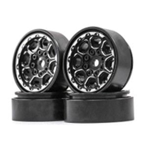 Hobby Details 1.0" CNC Beadlock Wheels, TRX-4M (Black/Red) (4)