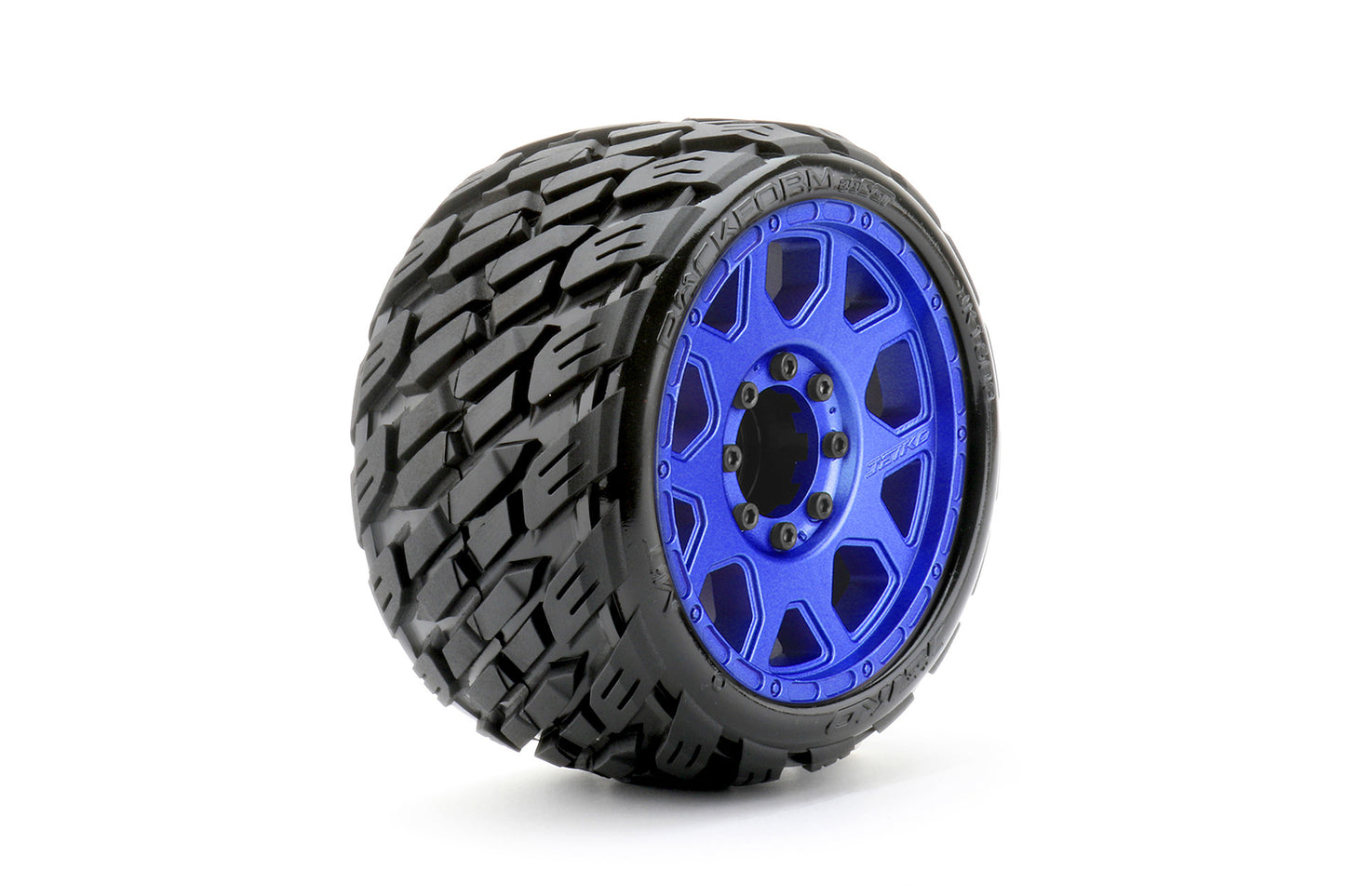1/8 SGT 3.8 EX-Rockform, Mounted on Metal Blue Claw Rim, Medium Soft, Belted, Glued, 17mm 1/2" Offs