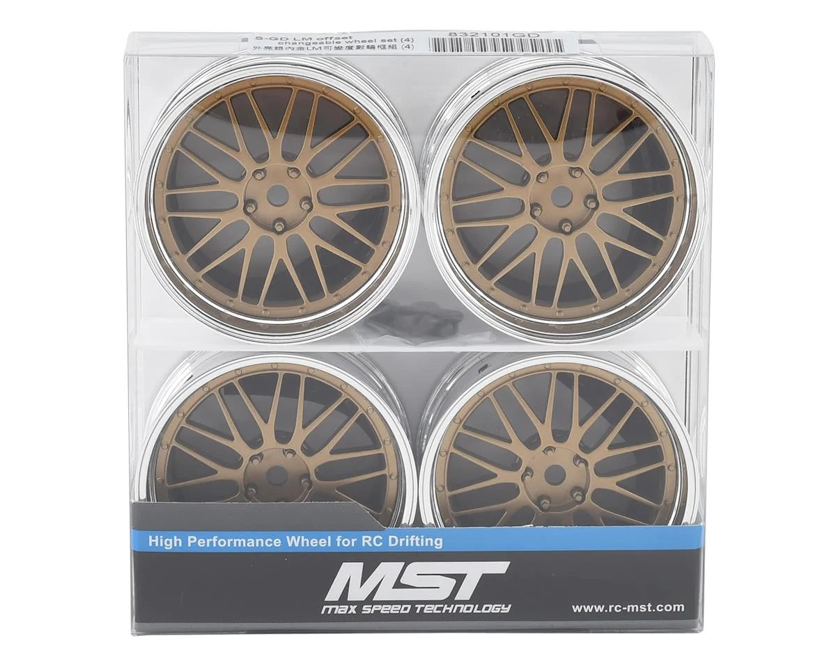 MST S-GD LM 21 Wheel Set (Gold) (4) (Offset Changeable) w/12mm Hex
