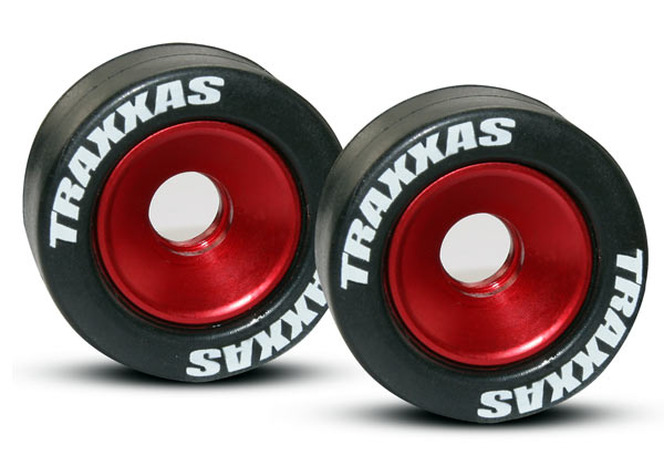Traxxas Aluminum Wheelie Bar Wheel Set w/Rubber Tires (2)