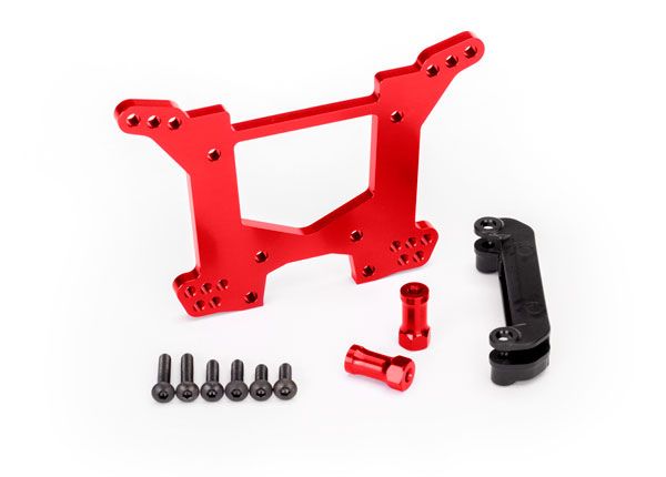 Traxxas Shock tower, rear, 7075-T6 aluminum (anodized) (1)/ body mount bracket (1)