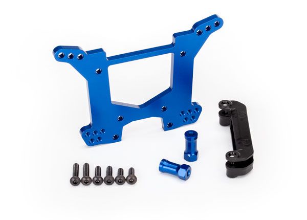 Traxxas Shock tower, rear, 7075-T6 aluminum (anodized) (1)/ body mount bracket (1)