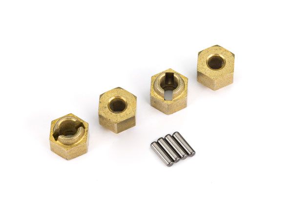 Traxxas Wheel Hubs, 7mm Hex (4)/ Axle Pins (4)
