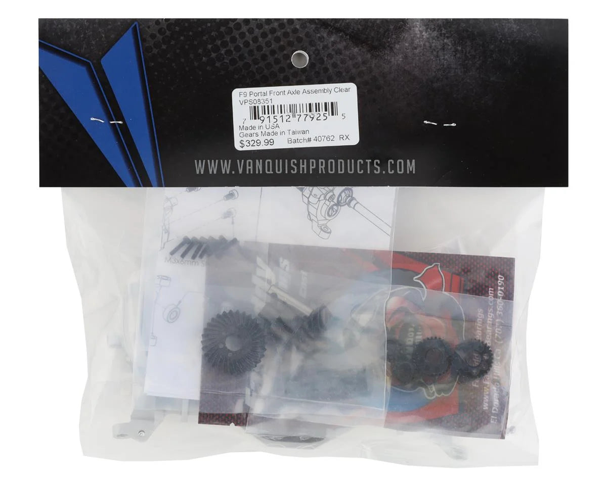 Vanquish Products Currie Portal F9 SCX10 II Front Axle Kit (Silver)