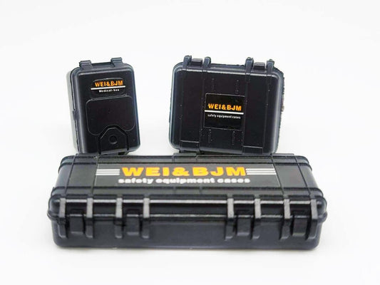 Lot of 3 decorative black transport case 1/24 scale
