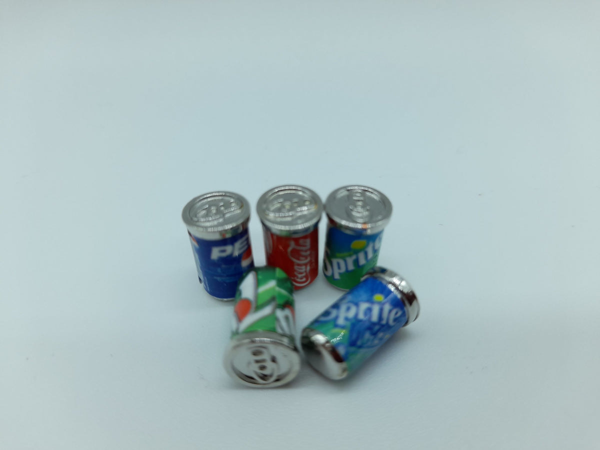 Set of (5) 1/10 soft drink cans