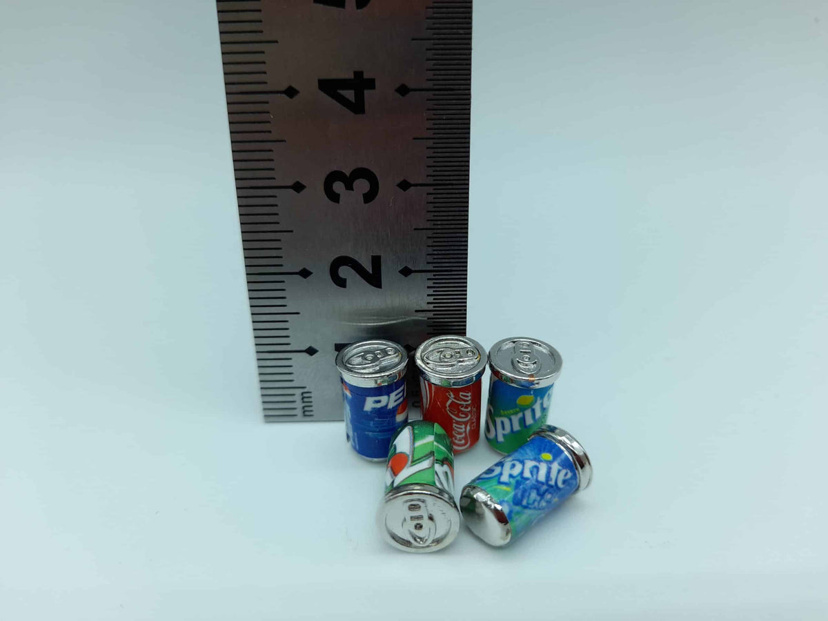 Set of (5) 1/10 soft drink cans